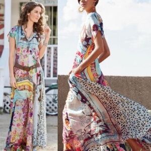 Johnny Was Vibrant Patchwork Maxi Dress